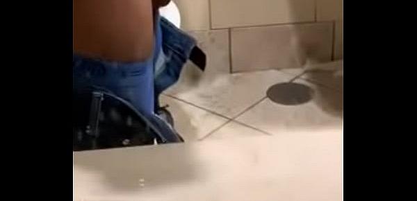  Indian guy jerking off big dick in washroom